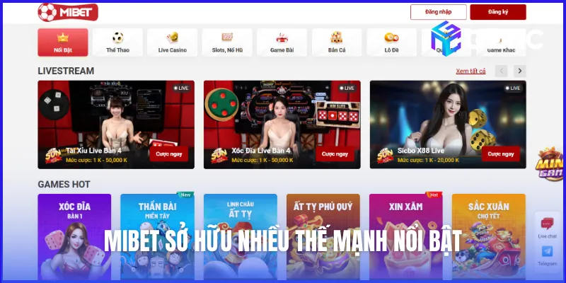 Mibet sở hữu nhiều thế mạnh nổi bật giúp thu hút người chơi