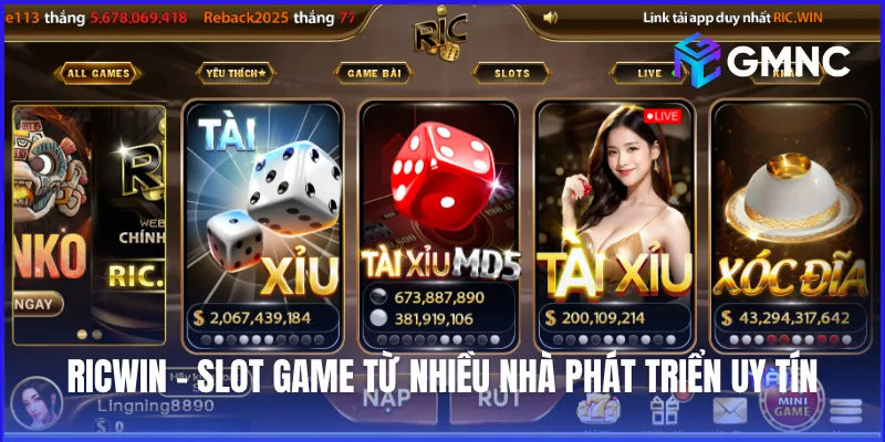 Ricwin – Slot game từ nhiều nhà phát triển uy tín